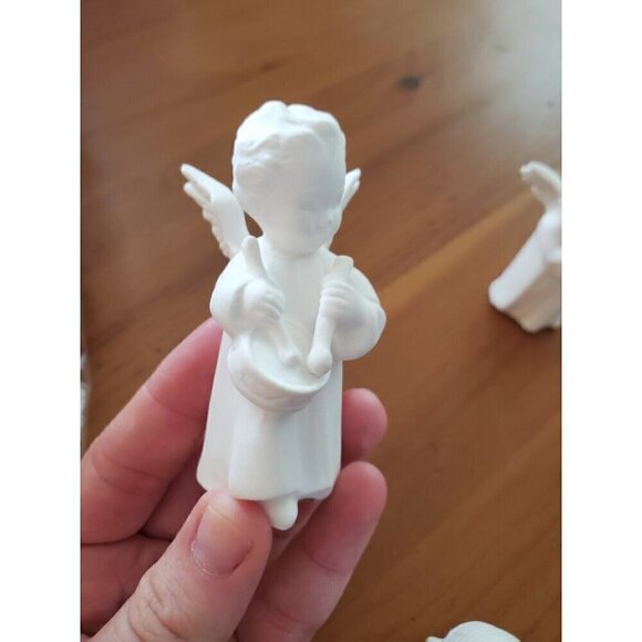 Vtg Goebel porcelain angels set of 7 figurine W Germany band instruments praying - Picture 3 of 14